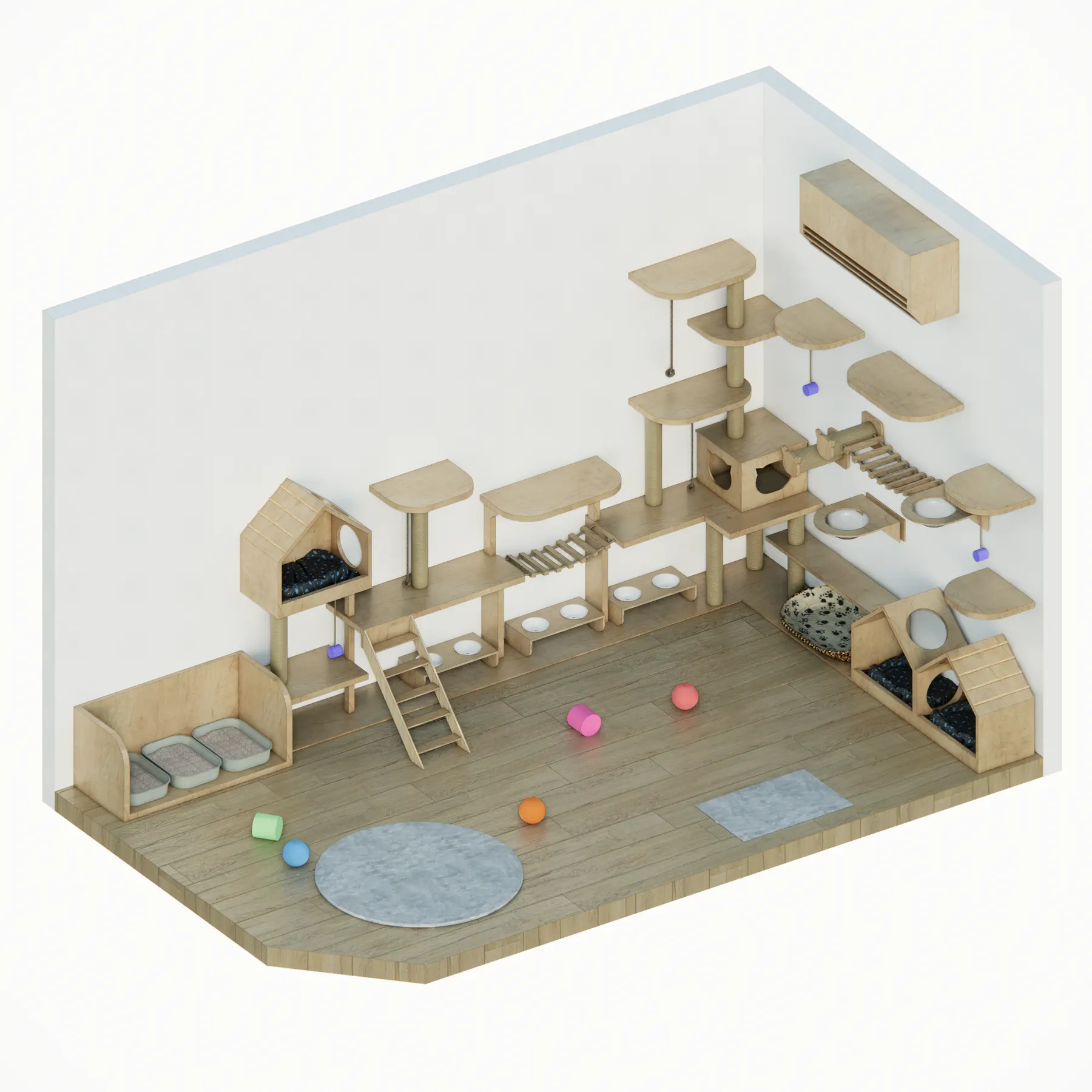 Cat House Mr. ARI — Kandang Kucing — interior oleh KREIN Pekanbaru