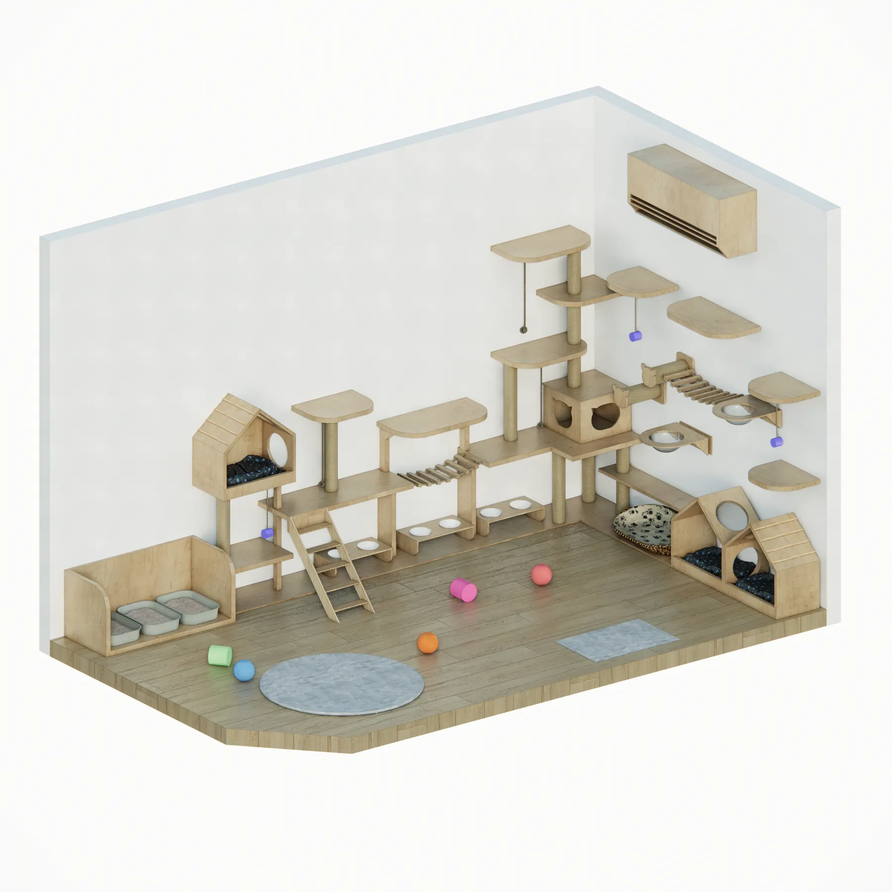 Cat House Mr. ARI — Kandang Kucing — interior oleh KREIN Pekanbaru