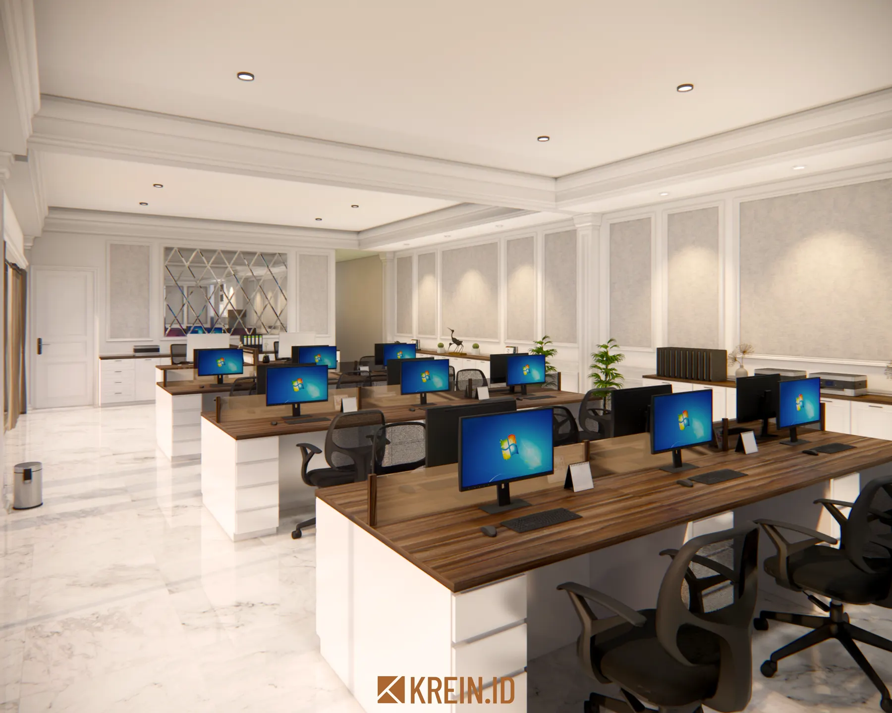 Design Rumah Mrs. DWI — Home Office — interior oleh KREIN Pekanbaru