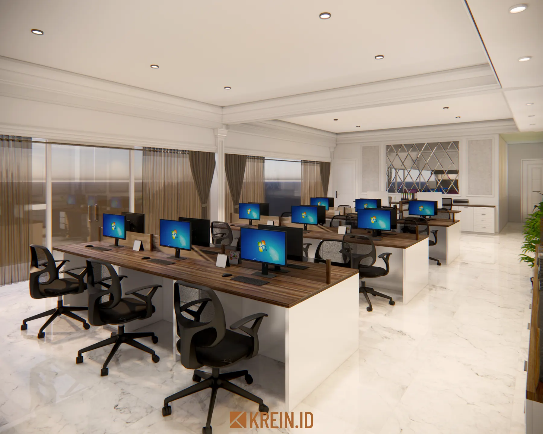Design Rumah Mrs. DWI — Home Office — interior oleh KREIN Pekanbaru