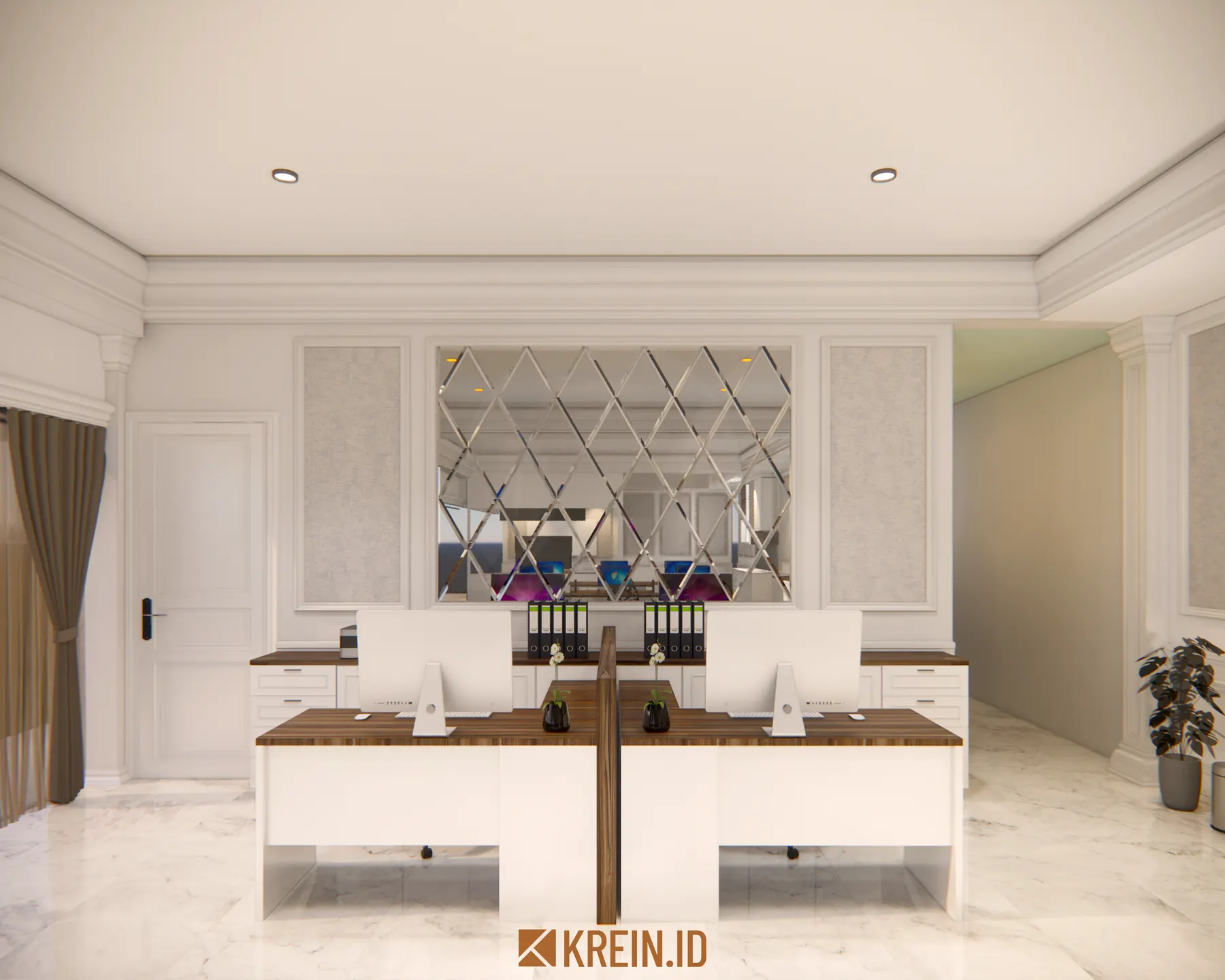 Design Rumah Mrs. DWI — Home Office — interior oleh KREIN Pekanbaru