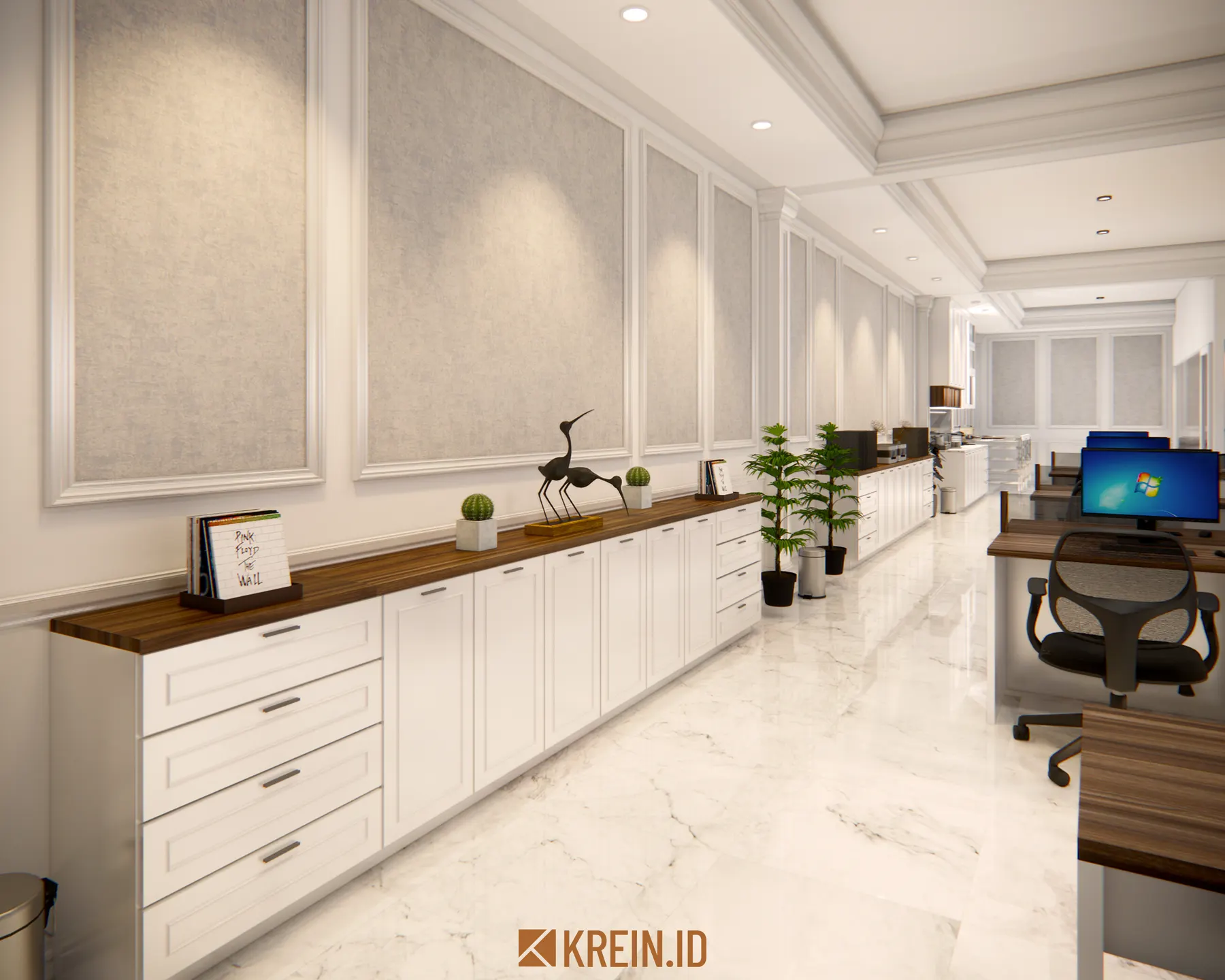 Design Rumah Mrs. DWI — Home Office — interior oleh KREIN Pekanbaru