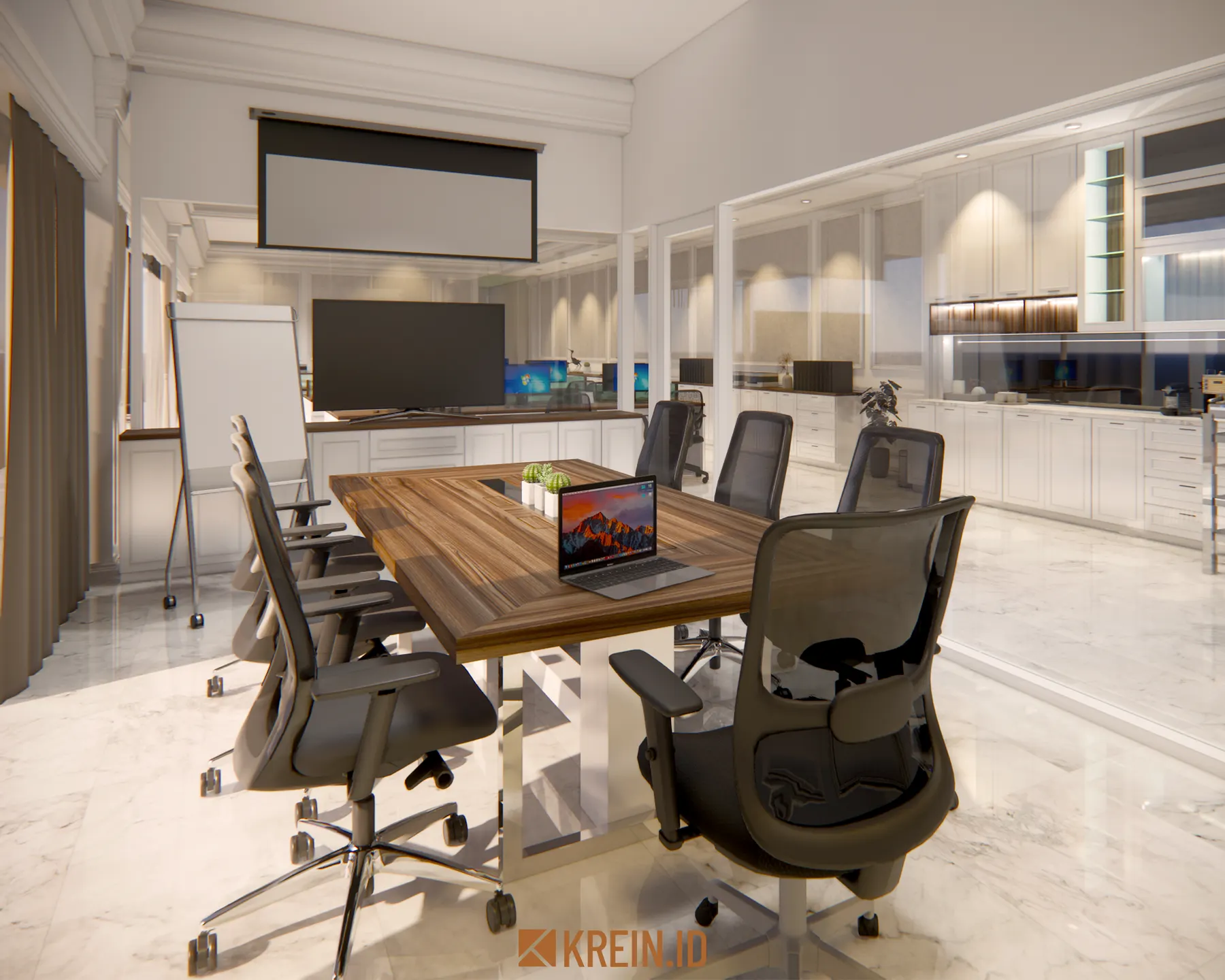 Design Rumah Mrs. DWI — Home Office — interior oleh KREIN Pekanbaru