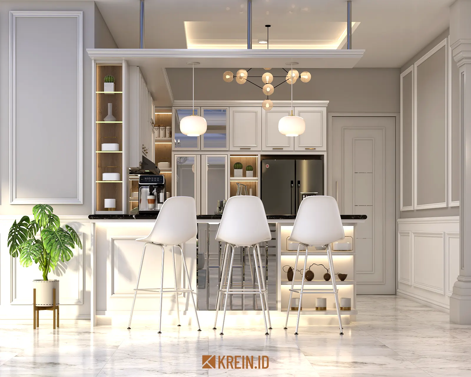 Design Rumah Mrs. DWI — LDK — interior oleh KREIN Pekanbaru