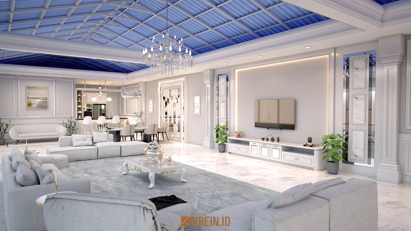 Design Rumah Mrs. DWI — LDK — interior oleh KREIN Pekanbaru
