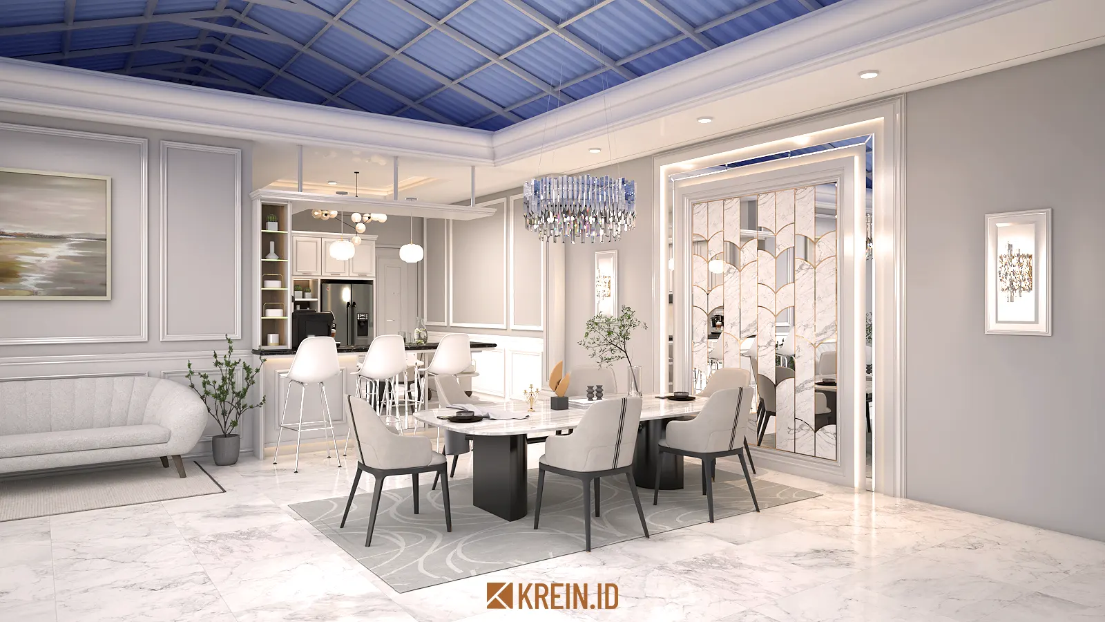 Design Rumah Mrs. DWI — LDK — interior oleh KREIN Pekanbaru