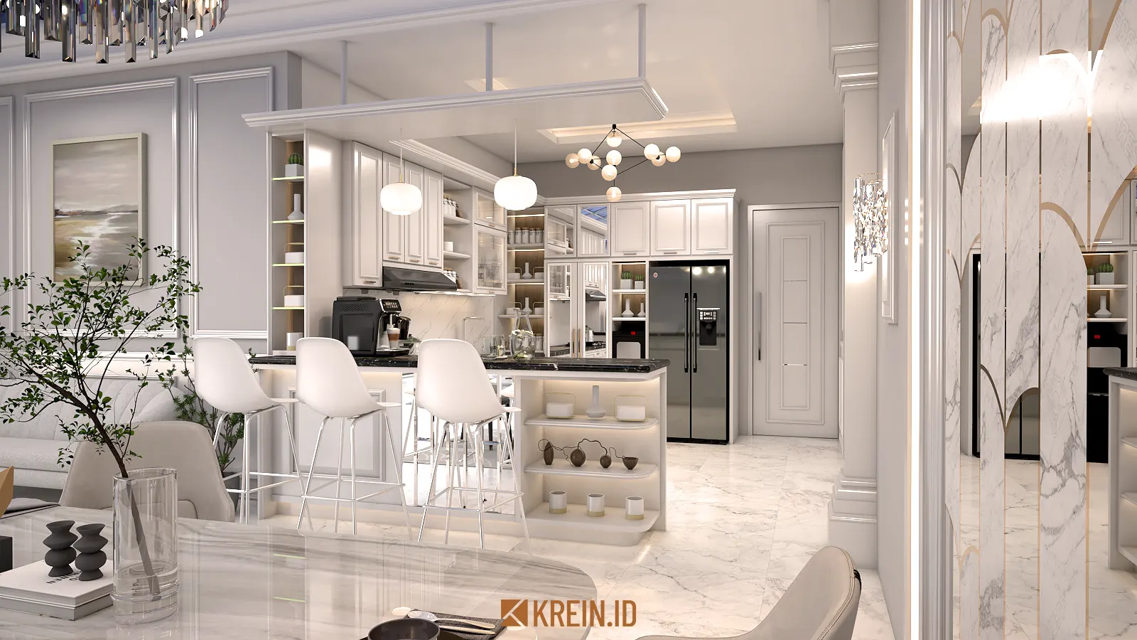 Design Rumah Mrs. DWI — LDK — interior oleh KREIN Pekanbaru