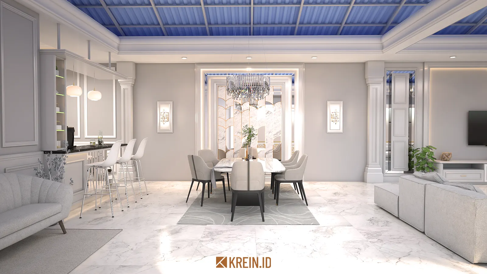 Design Rumah Mrs. DWI — LDK — interior oleh KREIN Pekanbaru