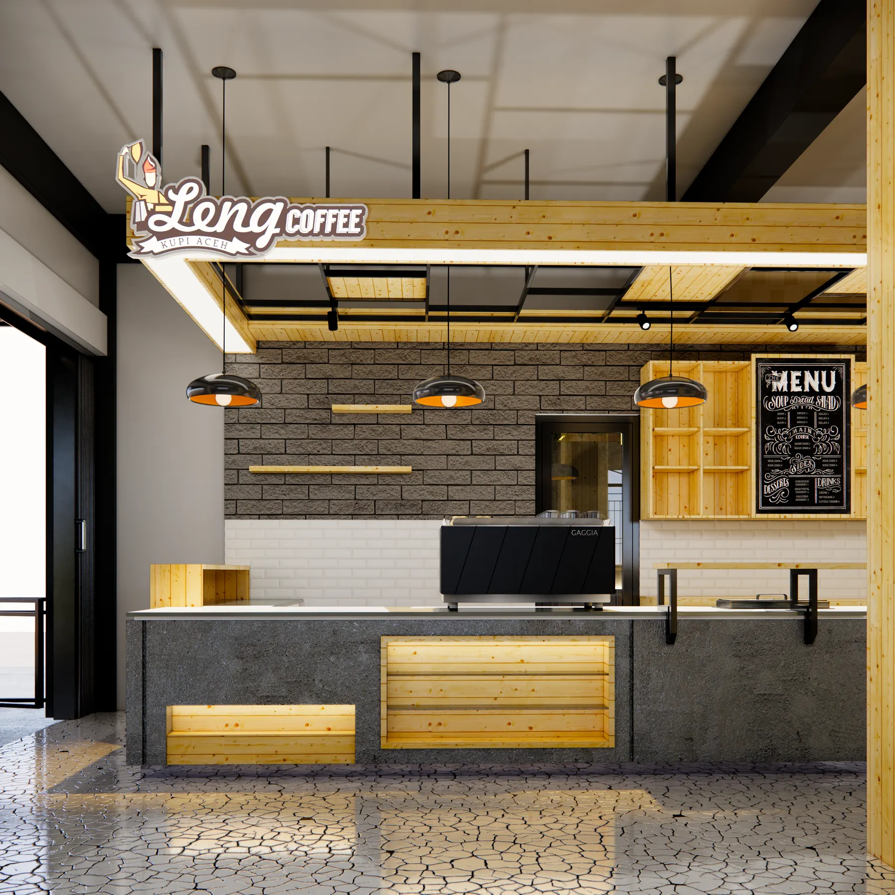 Leng Coffee Arifin Ahmad — Bar & VIP Room — interior oleh KREIN Pekanbaru