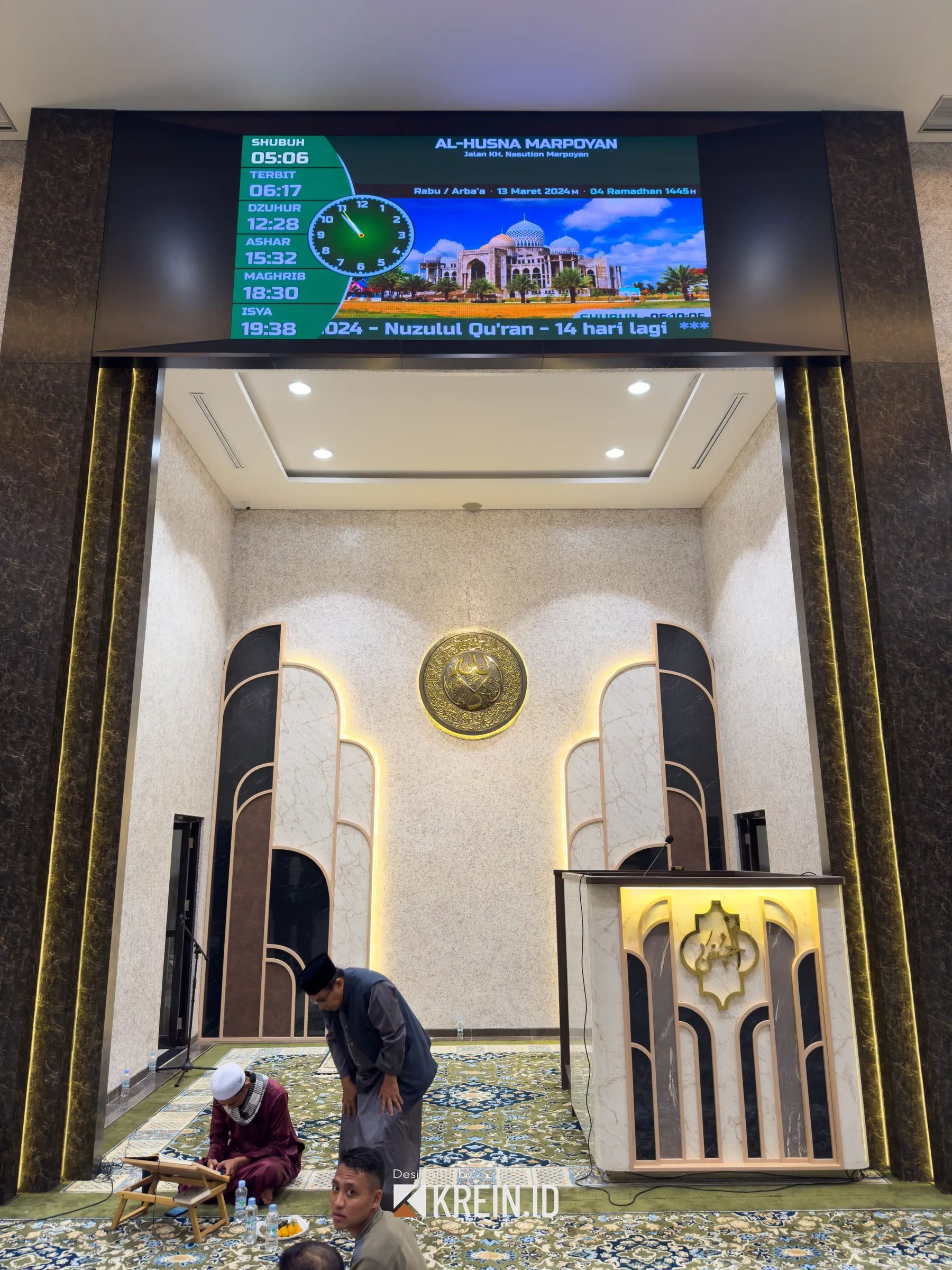 Masjid Al Husna Marpoyan — Real Result — interior oleh KREIN Pekanbaru
