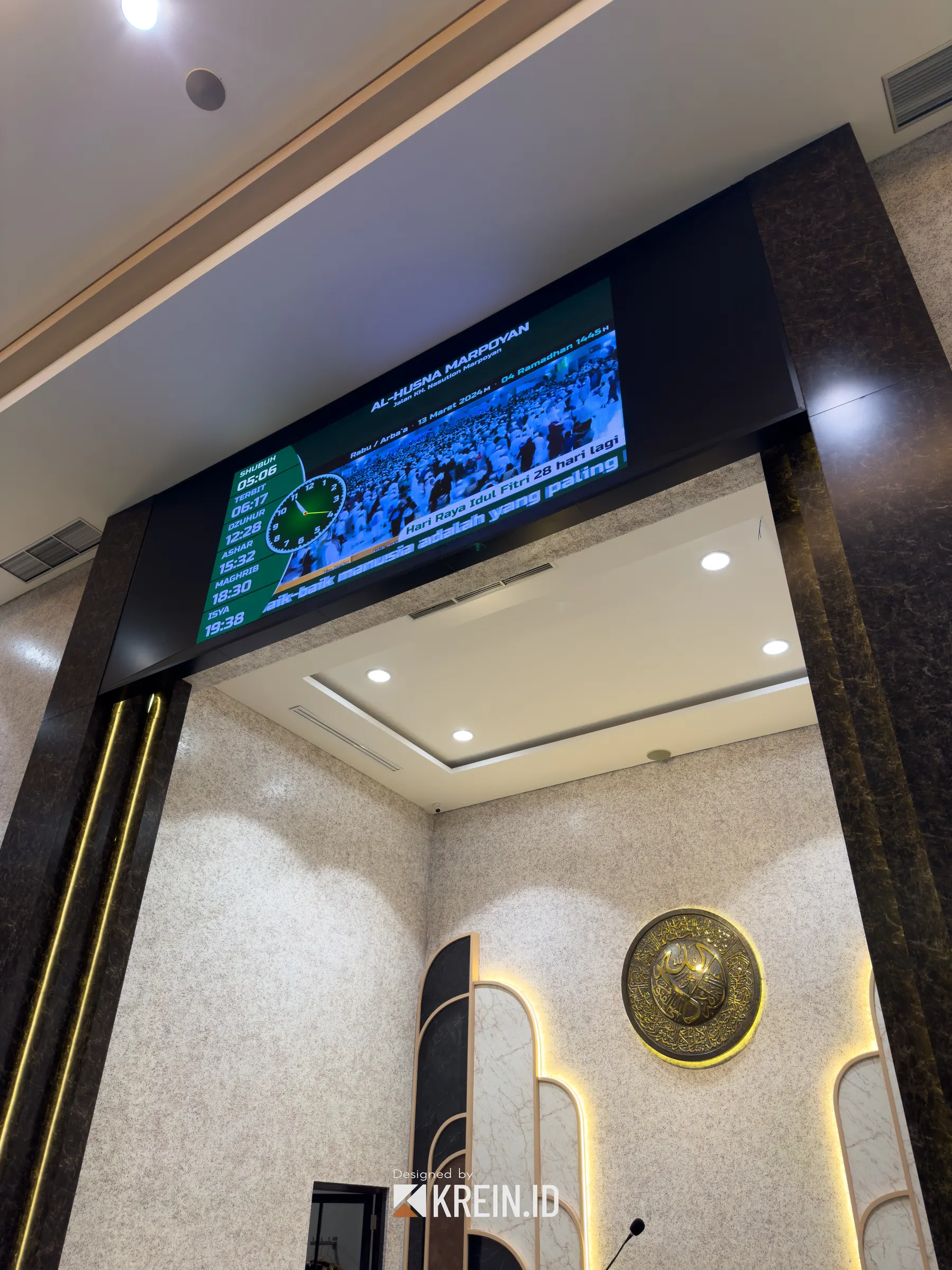 Masjid Al Husna Marpoyan — Real Result — interior oleh KREIN Pekanbaru