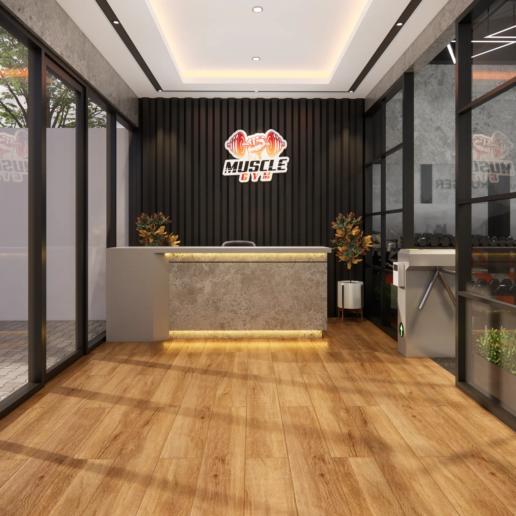 Muscle Gym — Gym — interior oleh KREIN Pekanbaru