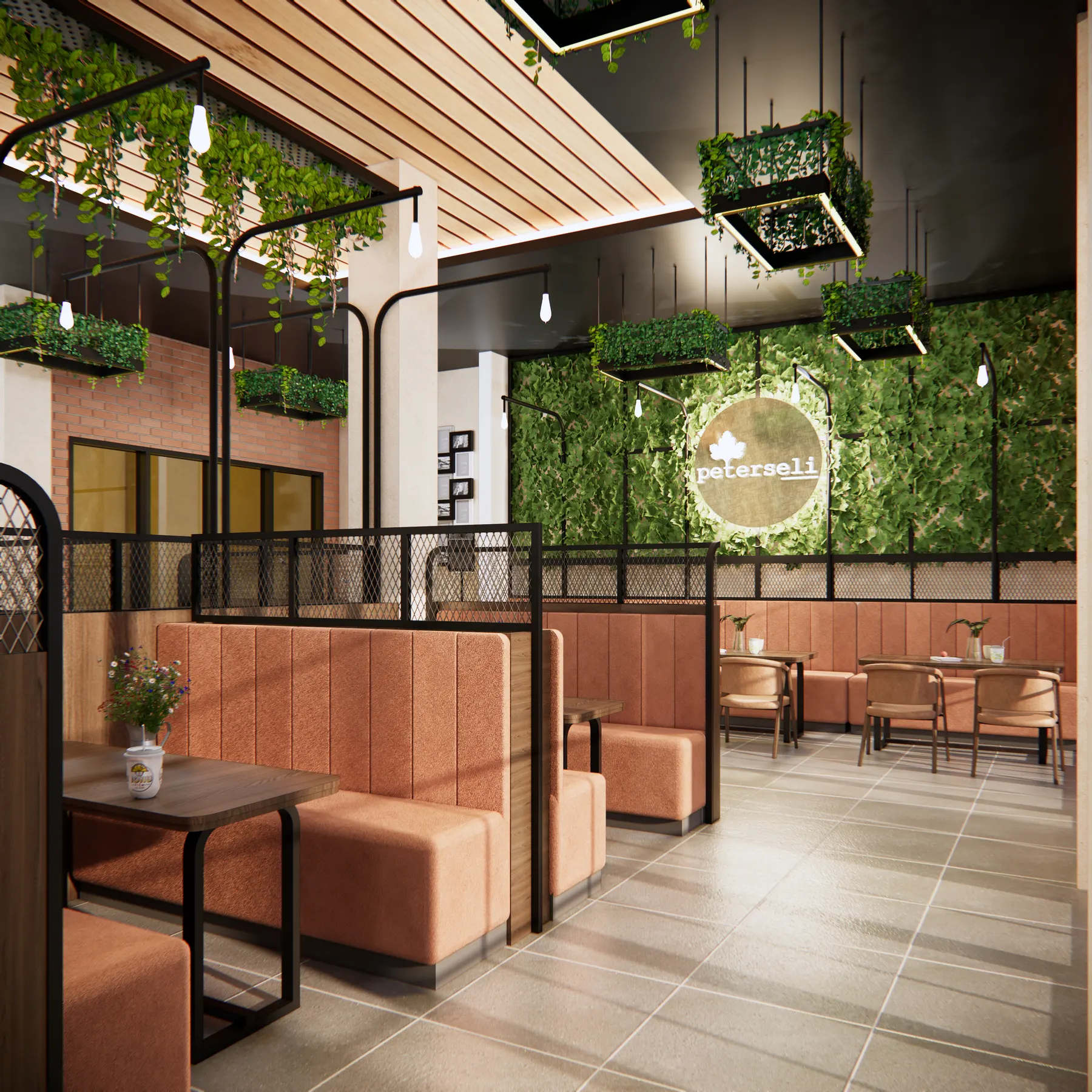 Peterseli — Resto — interior oleh KREIN Pekanbaru