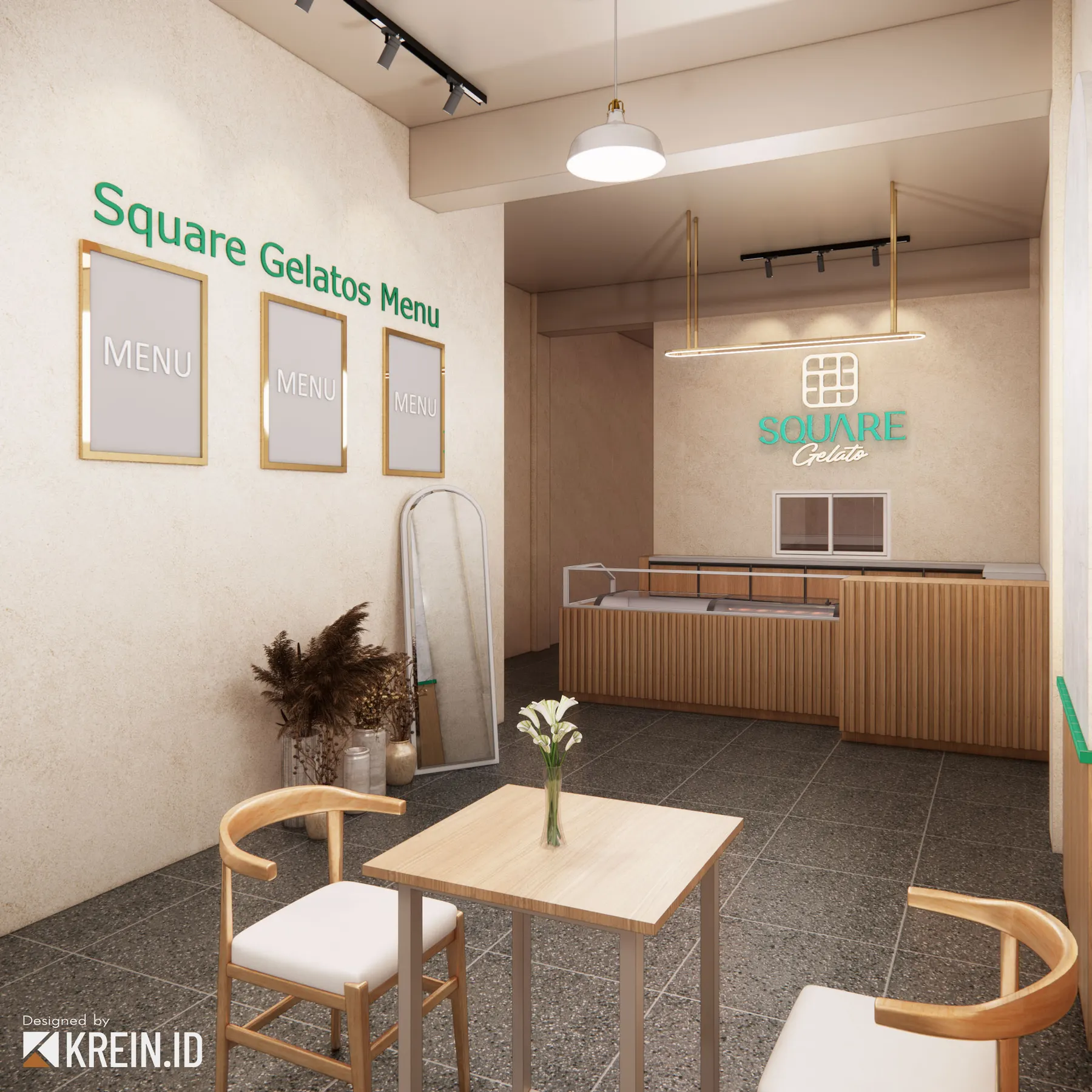 Square Gelato — Store — interior oleh KREIN Pekanbaru