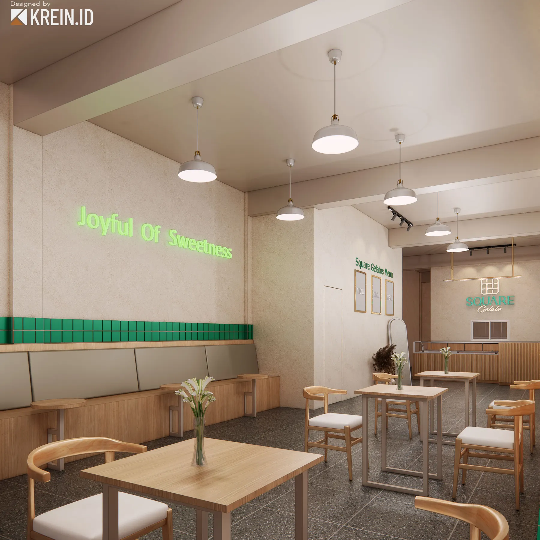 Square Gelato — Store — interior oleh KREIN Pekanbaru