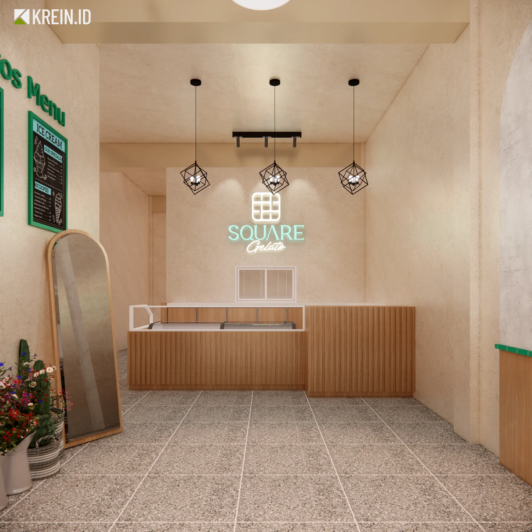 Square Gelato — Store — interior oleh KREIN Pekanbaru